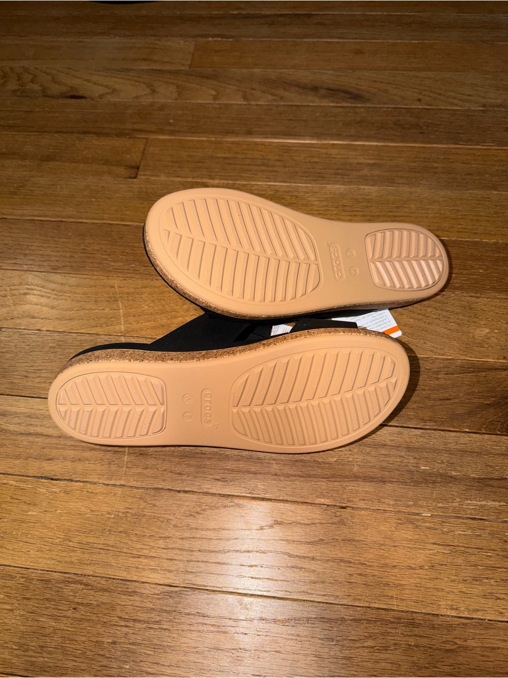 Crocs Brooklyn Low Wedge Cork Buckle Sandals Black Women’s Size 8 NWT - Picture 4 of 6